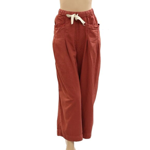 Free People Wild Is The Wind Pants Straight Leg Cropped High Waist S New 285409